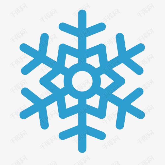 卡通手绘蓝色雪花