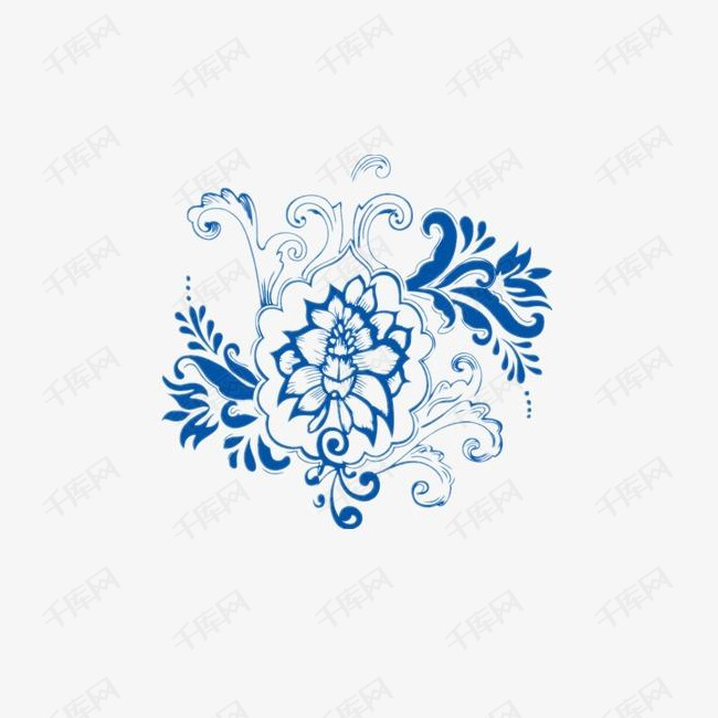中国风青花瓷花纹