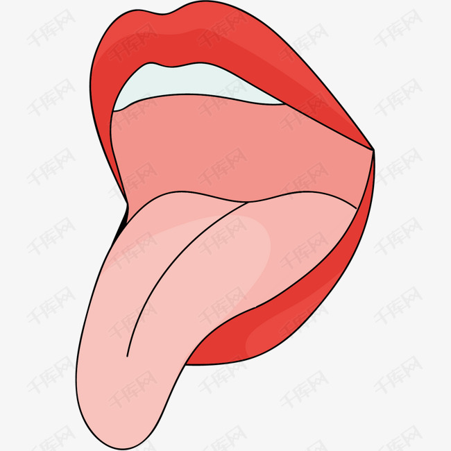 伸出舌头动作简图