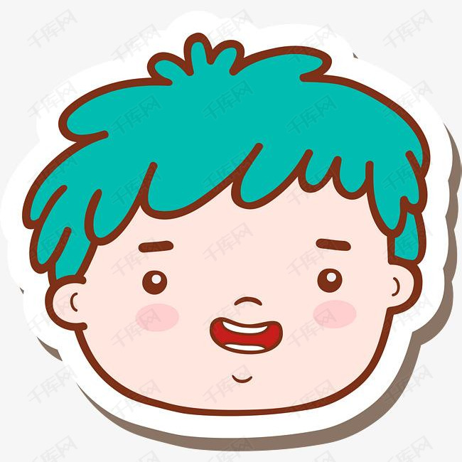 卡通小男孩头像贴纸