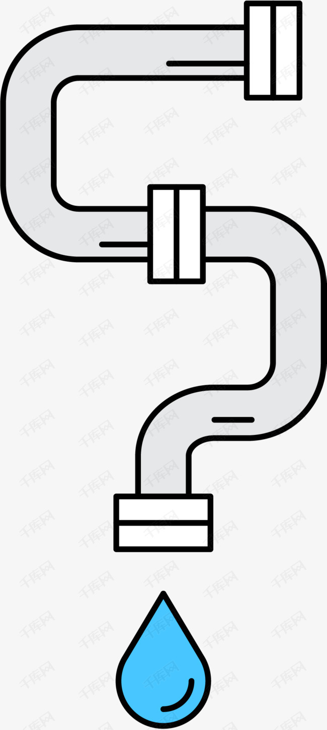 转弯的圆弧形管子的素材免抠圆弧形水管手绘管子卡通水管管子水管转弯