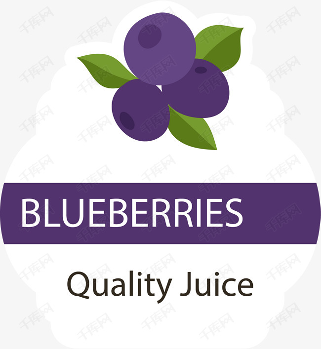 矢量手绘蓝莓logo