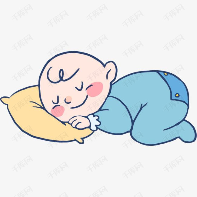 蓝衣可爱睡觉宝宝