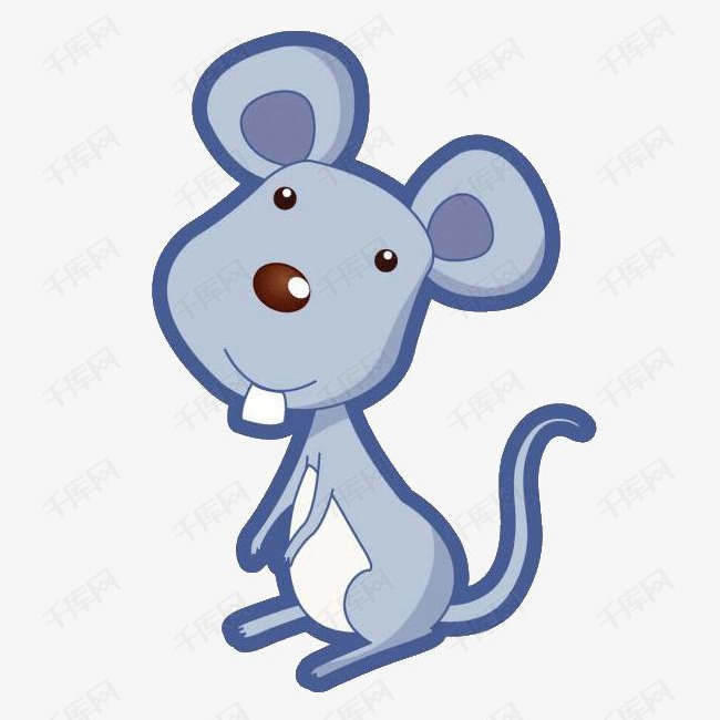 手绘卡通灰色小老鼠的素材免抠卡通老鼠可爱老鼠卡通动物鼠灰色老鼠