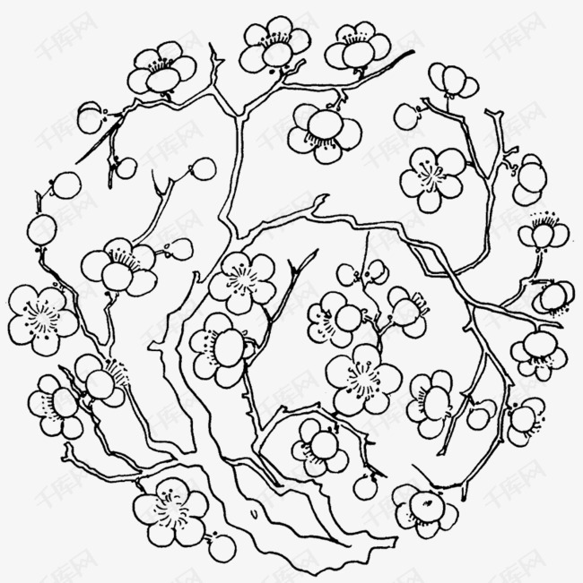 圆形梅花简笔画