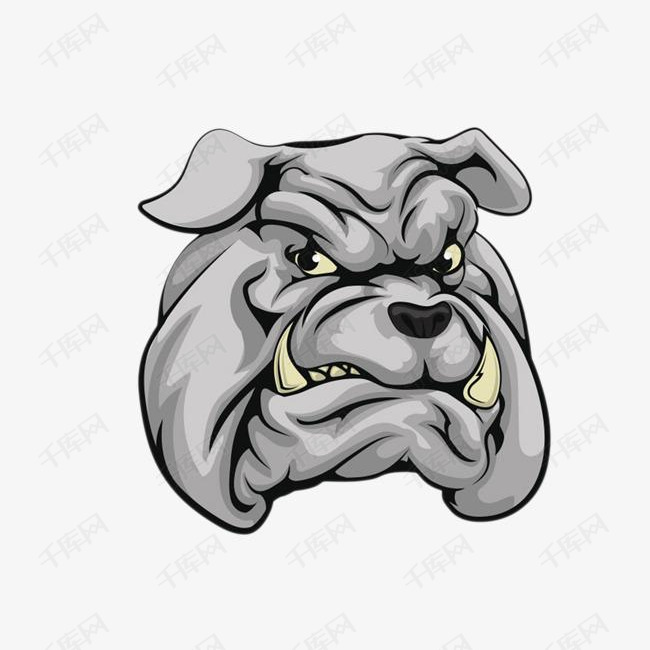 卡通凶悍斗牛犬头的素材免抠免费下载免扣狗动物宠物犬
