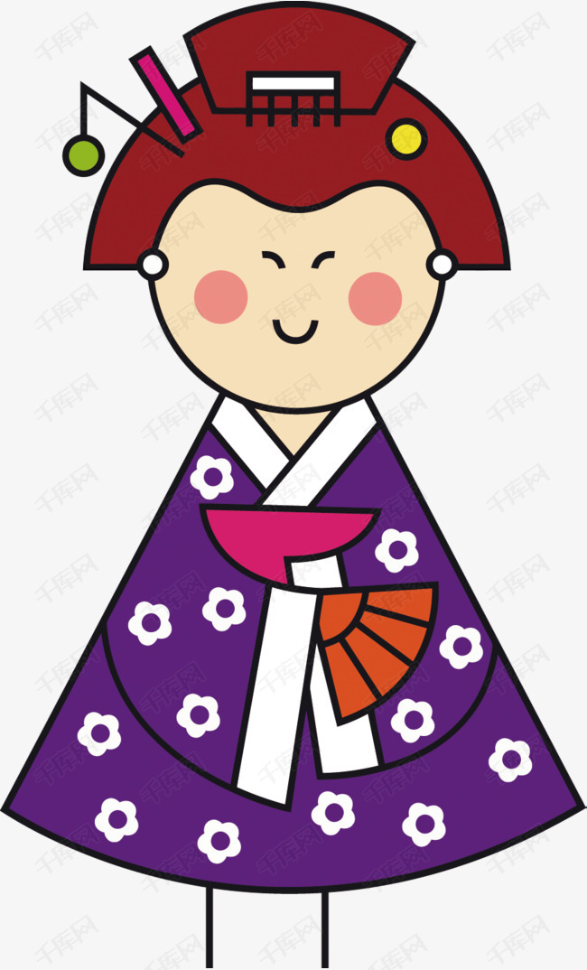 矢量卡通日本女人