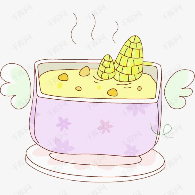 卡通煮玉米的电饭煲