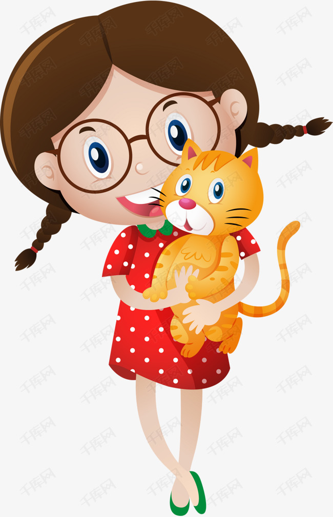 女孩和猫咪