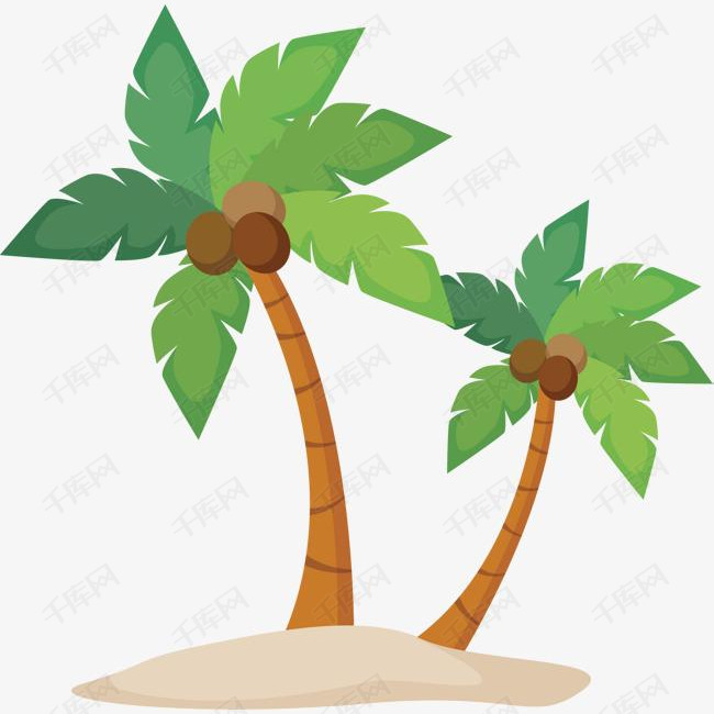 夏天海报沙滩椰子树的素材免抠矢量png椰子树海滩海滩椰子树夏天夏天