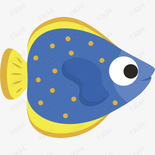 世界海洋日可爱蓝色小鱼