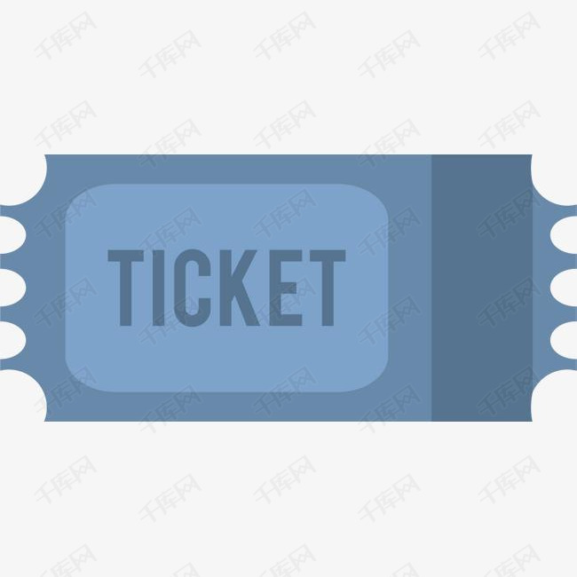 矢量图蓝色入场券