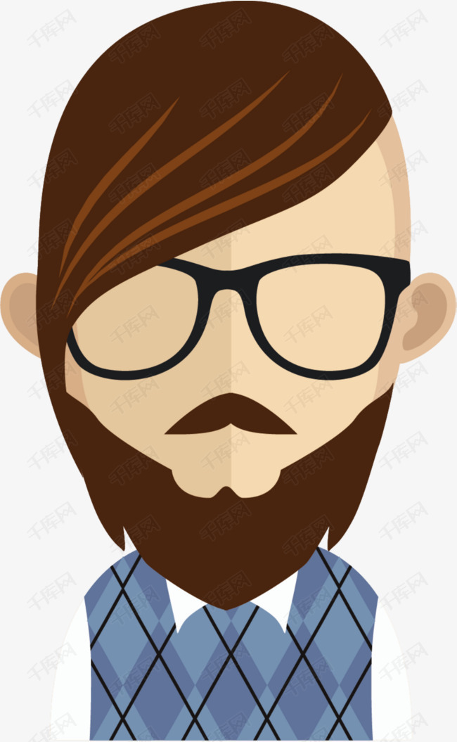 时尚男人人物插画的素材免抠时尚男人杀马特非主流发型师中年男人人物
