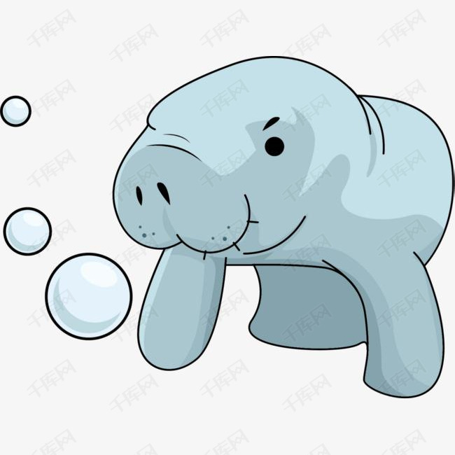 灰色立体气泡海牛