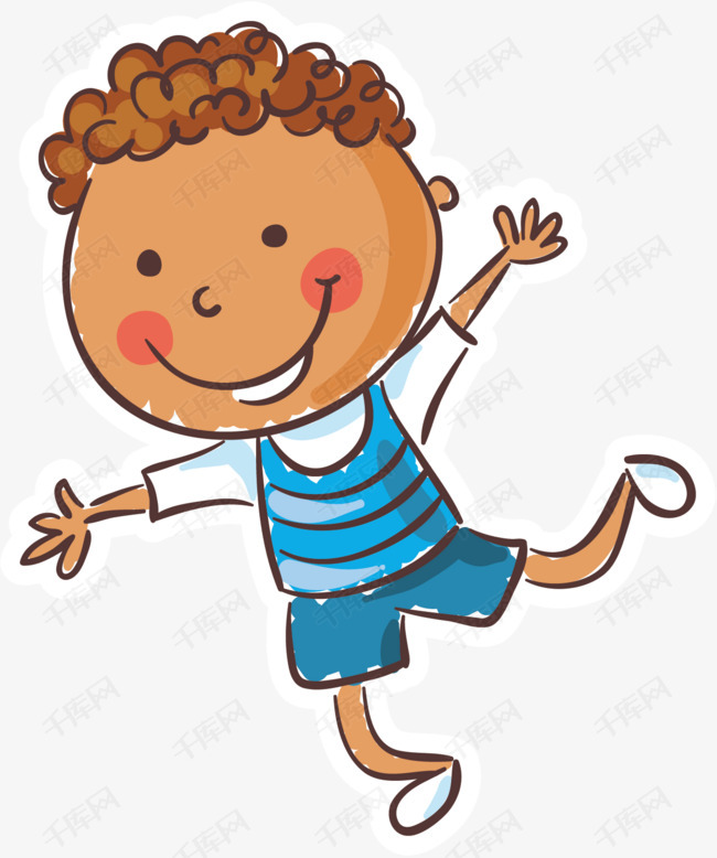 矢量图跳舞的卷发男孩素材图片免费下载_高清psd_千库