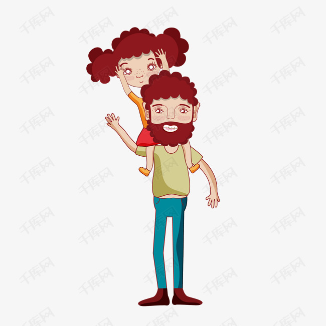 卡通父女矢量素材