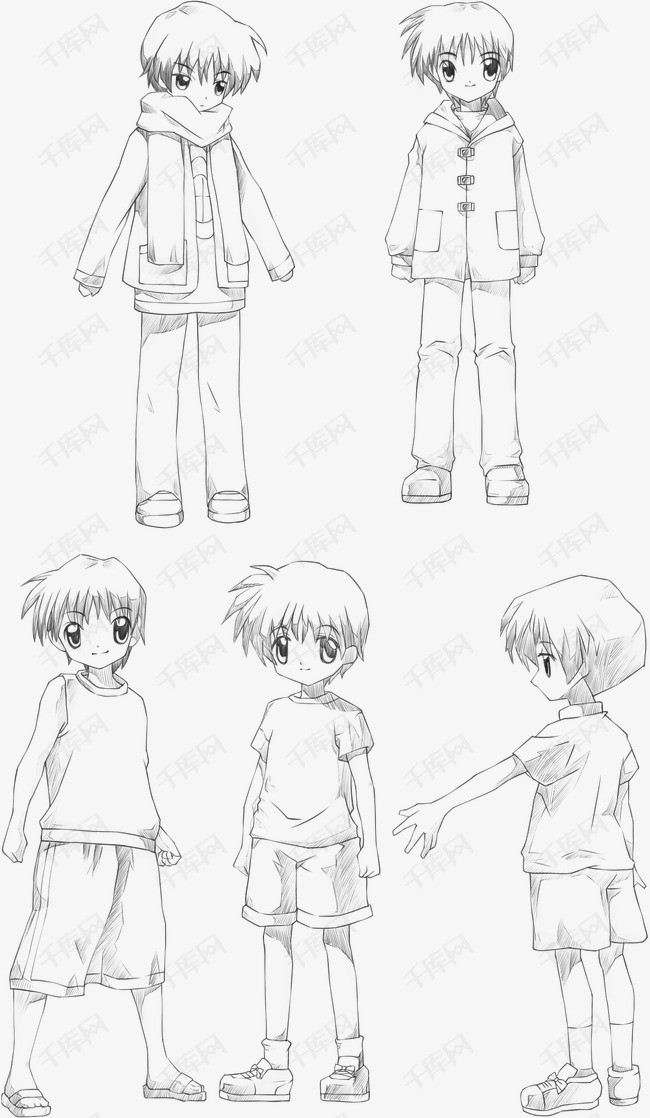 手绘可爱男孩的素材免抠男孩可爱男孩卡通男孩卡通人物线描男孩