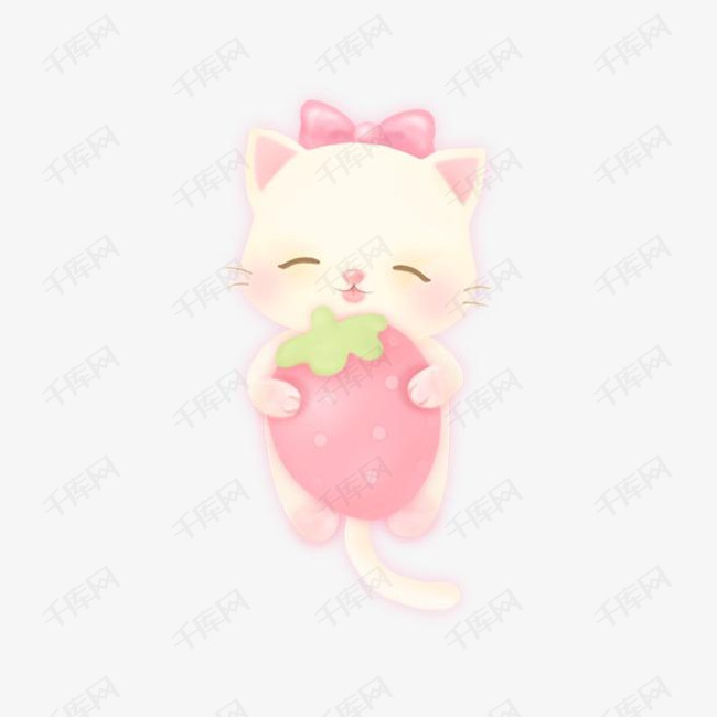 卡通小猫咪的素材免抠卡通小猫咪卡通猫可爱卡哇伊粉红色