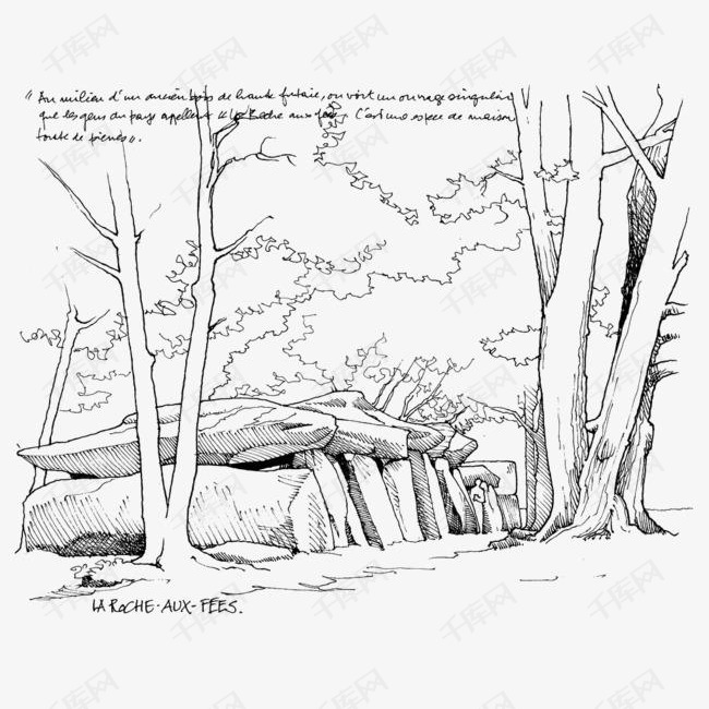 卡通手绘场景的素材免抠手绘场景手绘风景手绘场景线描线描风景