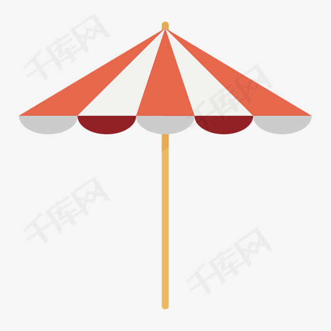 圆形太阳伞卡通插画