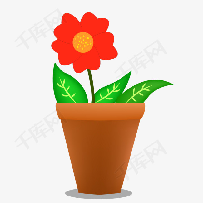 盆栽植物矢量图下载室内绿植盆栽植物卡通插图创意卡通插图