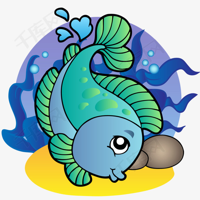 卡通手绘鱼儿设计