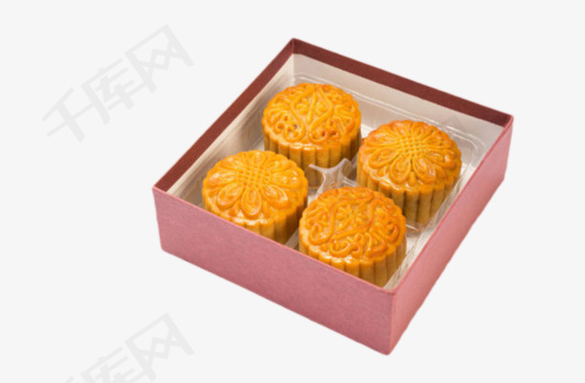 红色纸质包装的中秋节月饼包装正方形甜品甜食食品食物