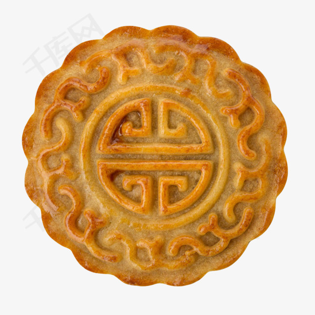 一个雕刻清晰的中秋季月饼实物清晰圆形甜品甜食食品食物