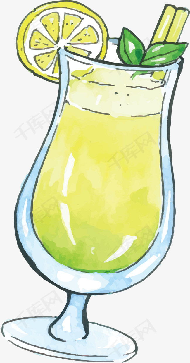 手绘卡通夏日冰镇饮料