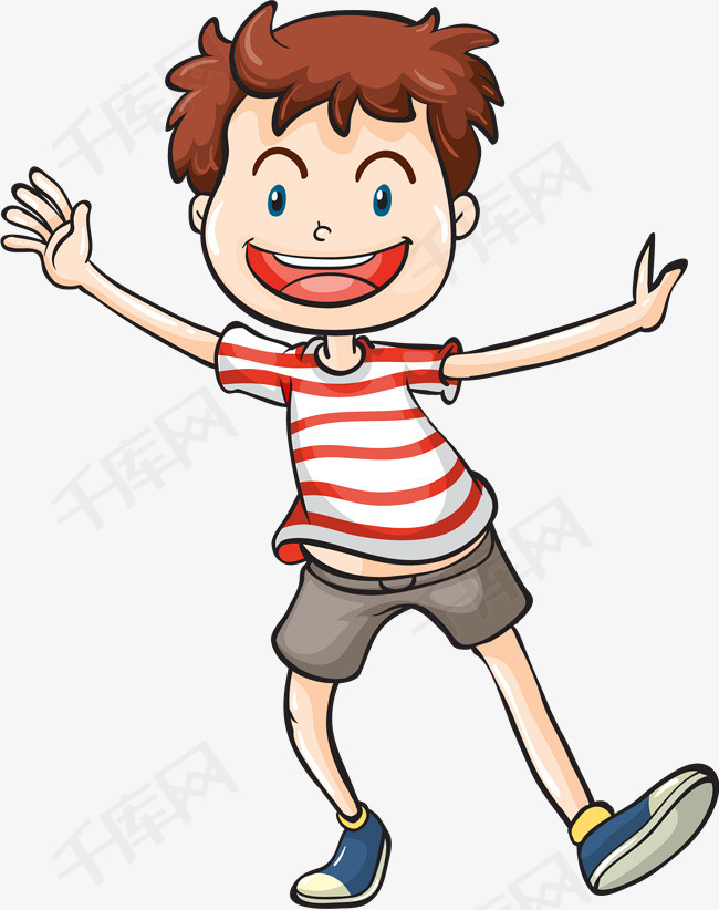 开心的小男孩卡通图素材图片免费下载_高清png_千库网