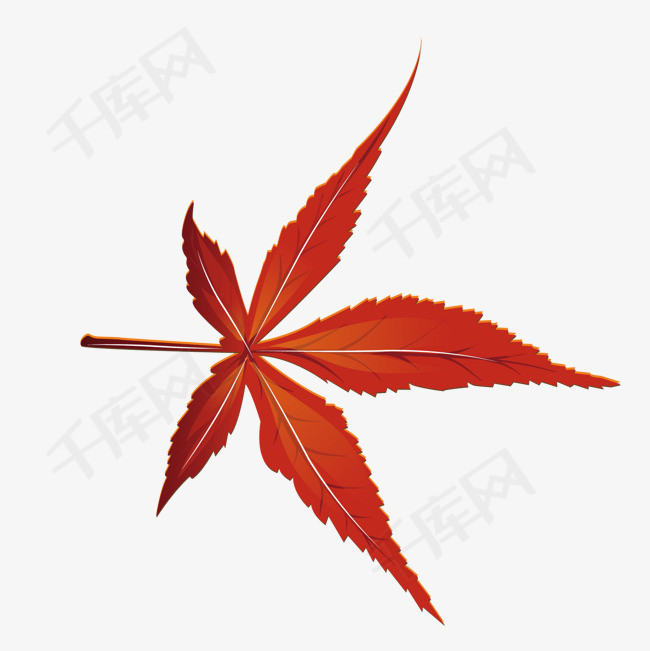 红色纹理树叶元素
