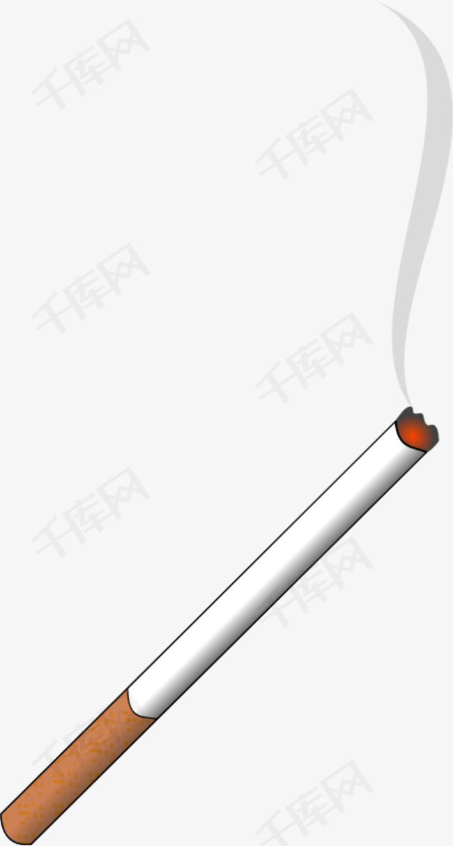 一根点燃的香烟简图