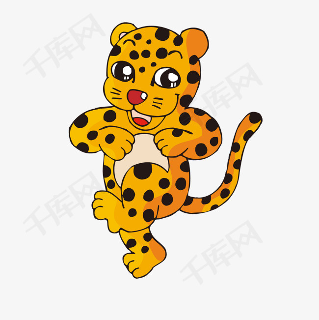 卡通跳舞的老虎设计