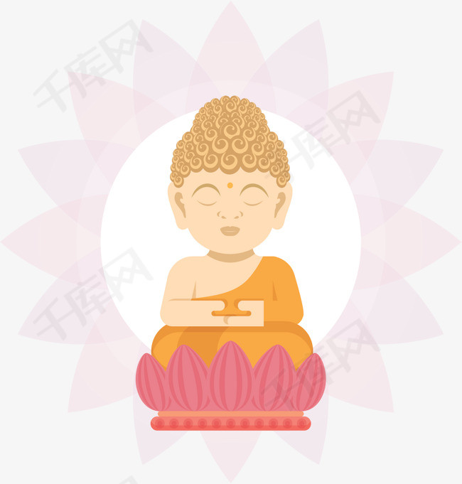 可爱卡通打坐佛像