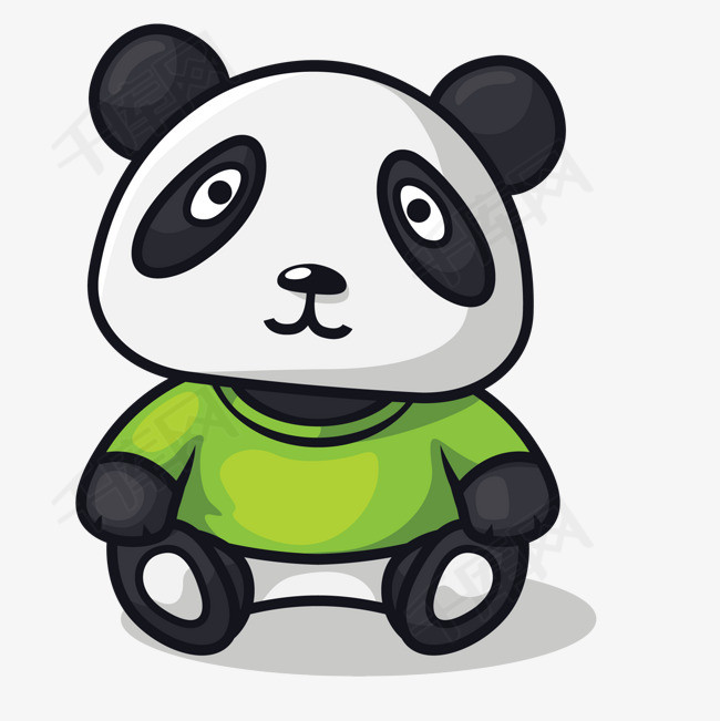 卡通熊猫矢量图下载可爱动物卡通熊猫卡通插图创意卡通插图
