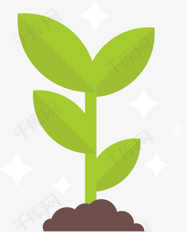 土壤植物矢量图下载发芽生长土壤植物卡通插图创意卡通