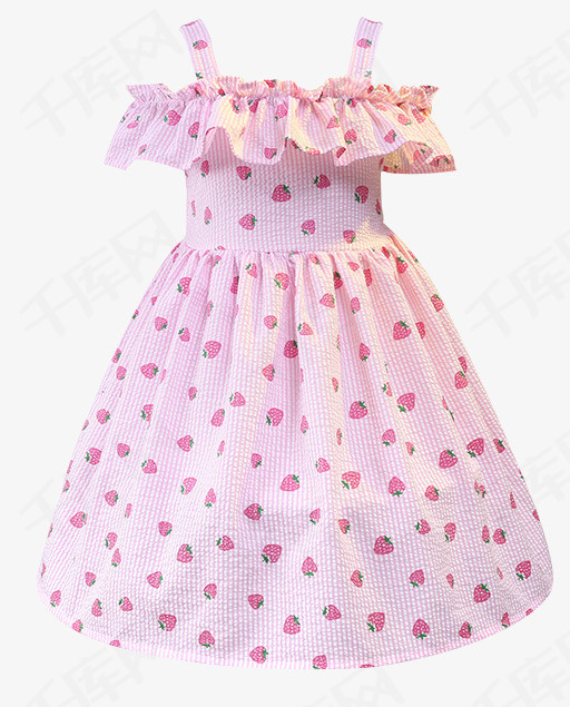 儿童露肩一字肩连衣裙