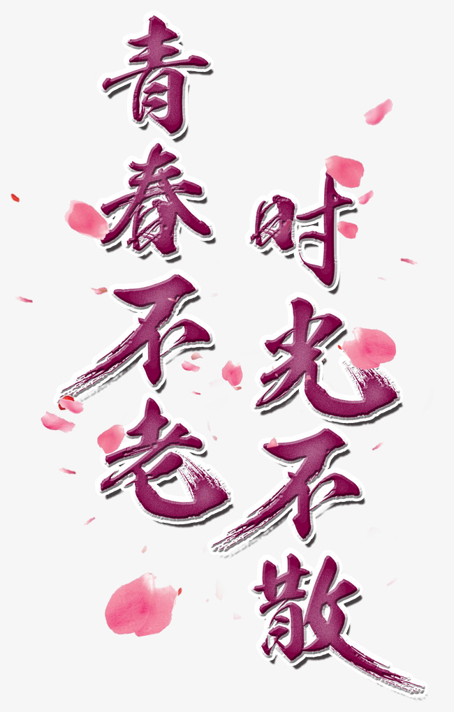 青春不老时光不散创意字