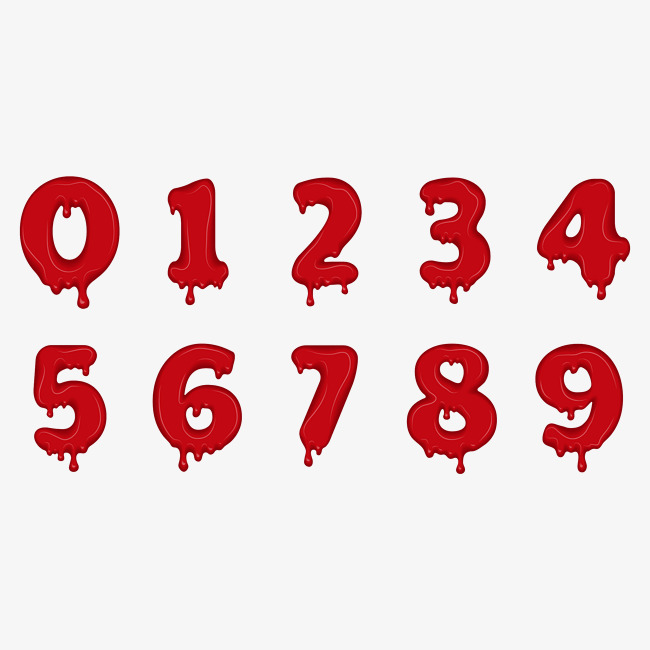 红色油漆卡通手绘创意艺术数字_艺术字设计_千库网