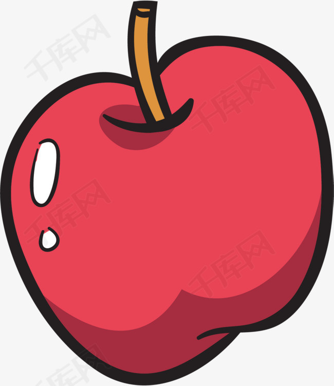 红色苹果矢量素材矢量图案卡通有趣扁平化红色底纹苹果免抠图