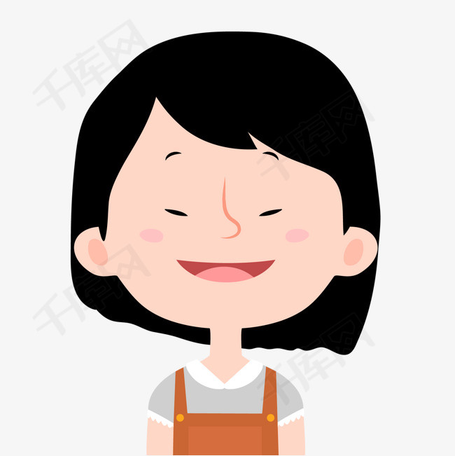 微笑的女性人物设计用户头像女性人物卡通微笑矢量图扁平化