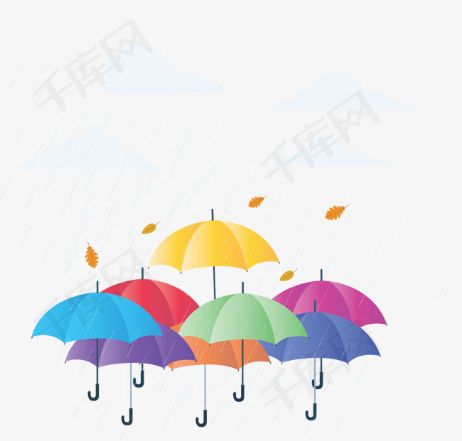 雨季下雨天的雨伞