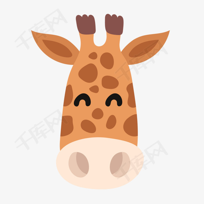 可爱的长颈鹿头像设计