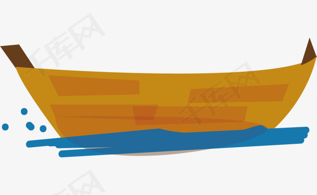 黄色小船卡通插画