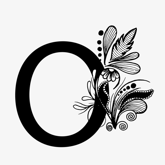 黑白奢华字母o艺术字