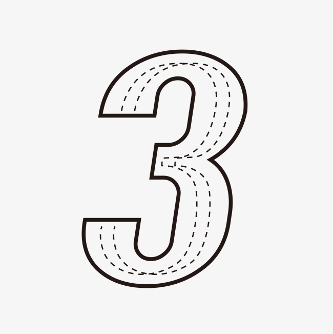 矢量线条数字3