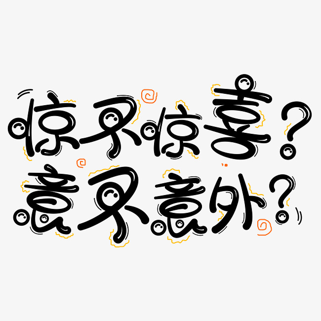 惊不惊喜意不意外创意字