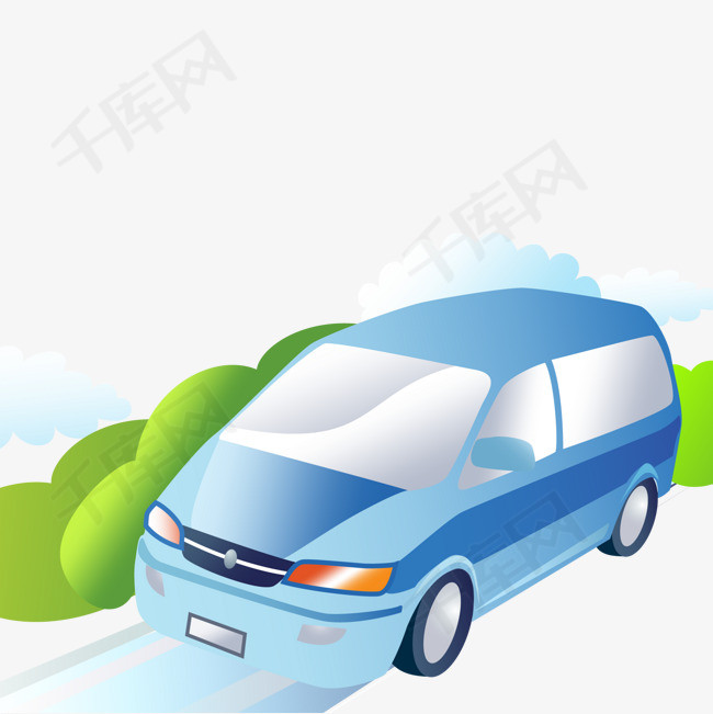 卡通行驶的车辆设计矢量图