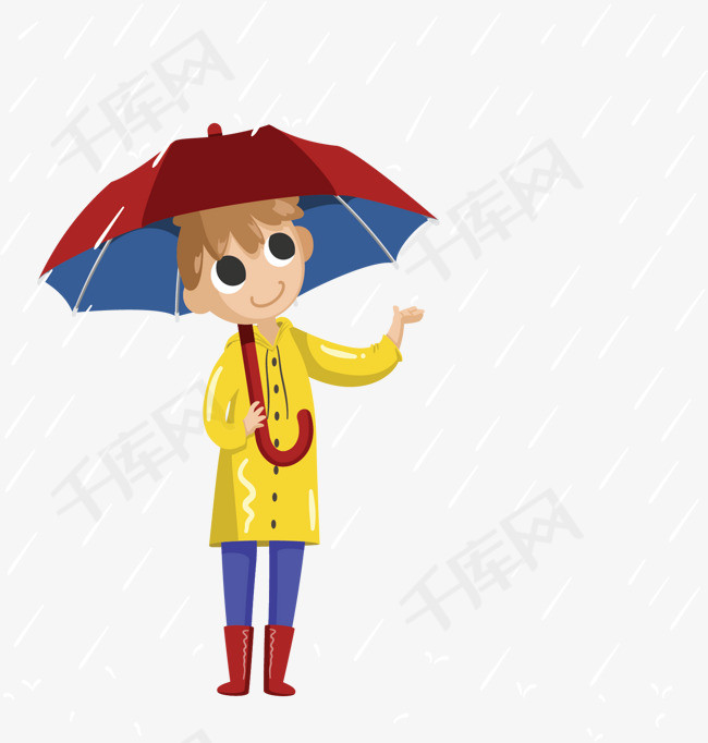 雨季下雨天打伞的人