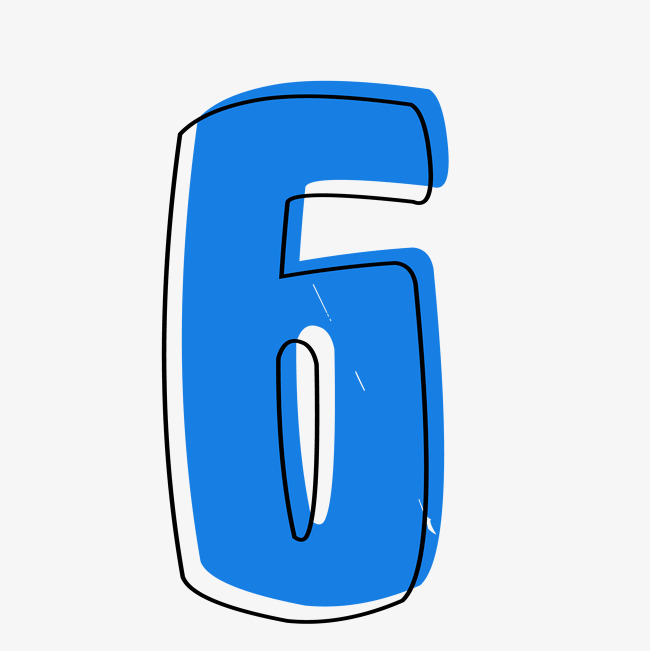 彩色数字ai矢量数字6